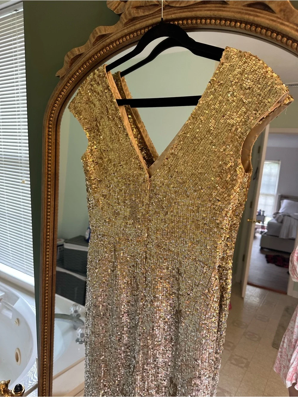 Jovani Gold Sequin Mini Dress